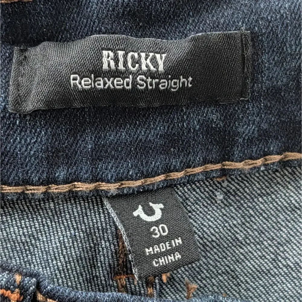 True Religion Ricky Relaxed Straight Denim Shorts Dark Wash Mens 30 NWT Skater